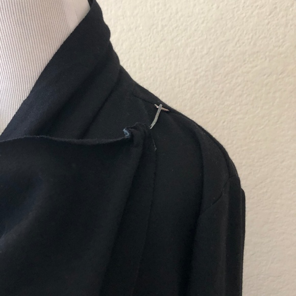 Helmut Lang Sonar Wool Cardigan Shawl Black S - Picture 4 of 8